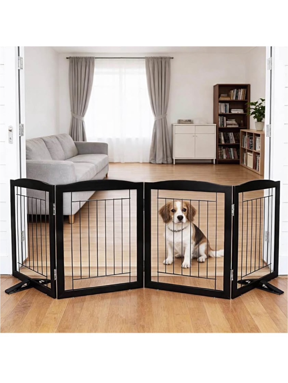 New Open Box Dog Fence Indoor,Dog Gate Indoor for Doorway pet gate -4-Panel Free